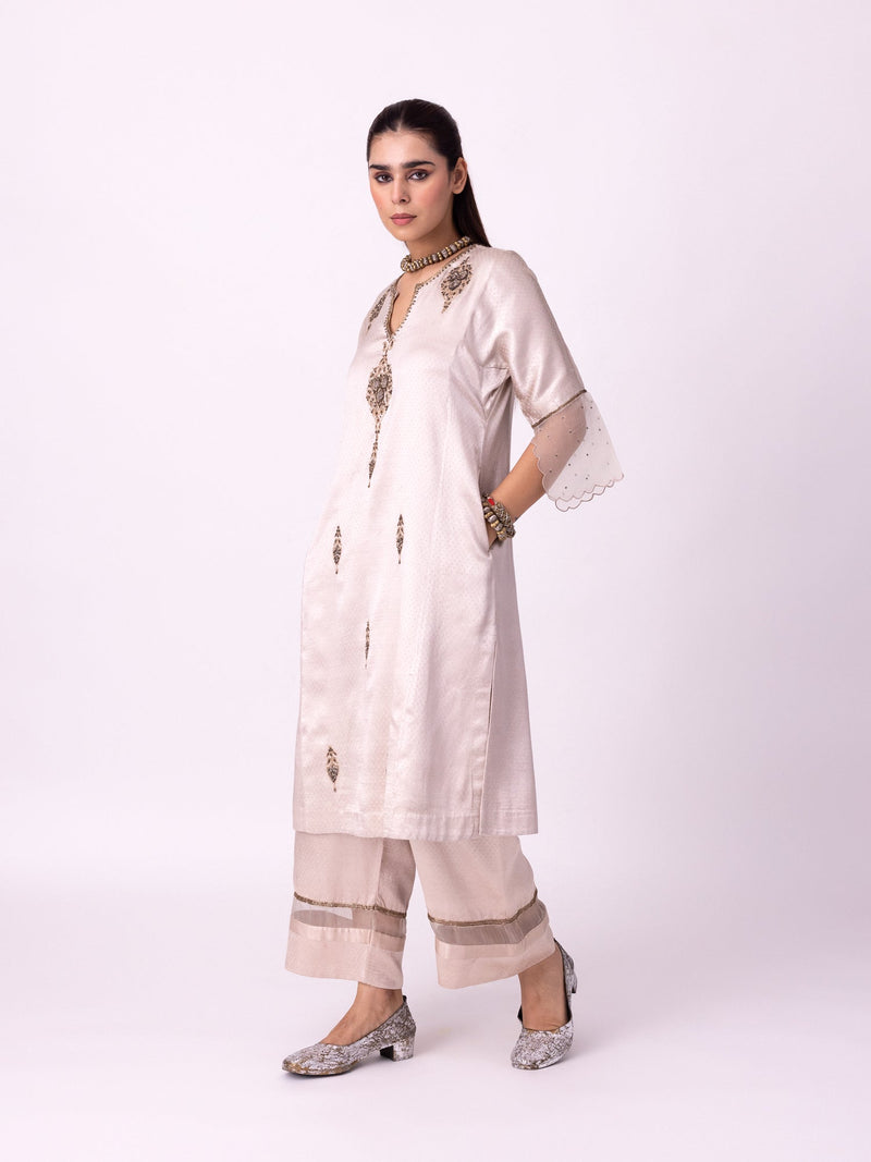 Khaab Kurta mushroo kurta/kurta set by Shades of India in beige for women Worldwide