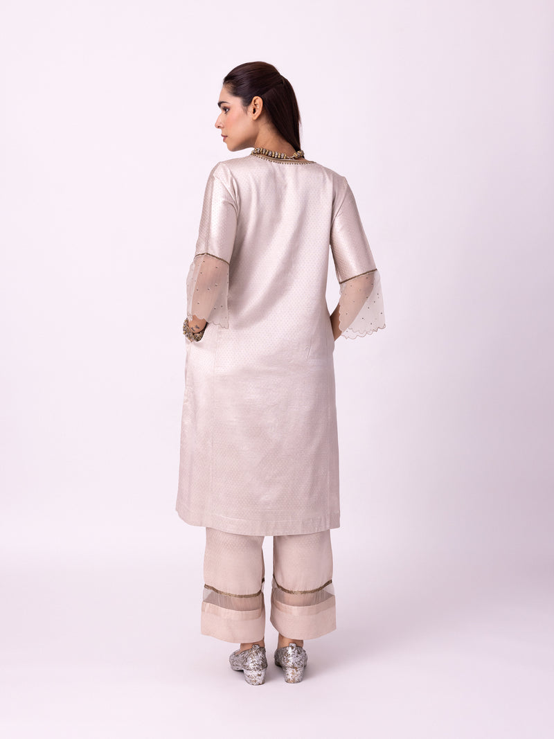 Khaab Kurta mushroo kurta/kurta set by Shades of India in beige for women Worldwide