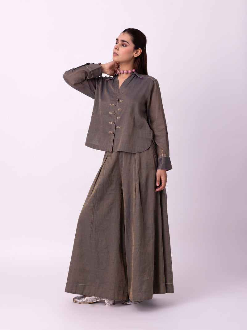 Asni Shirt tissue indo-western by Shades of India in blue for women Worldwide