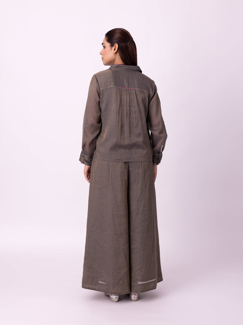 Asni Shirt tissue indo-western by Shades of India in blue for women Worldwide