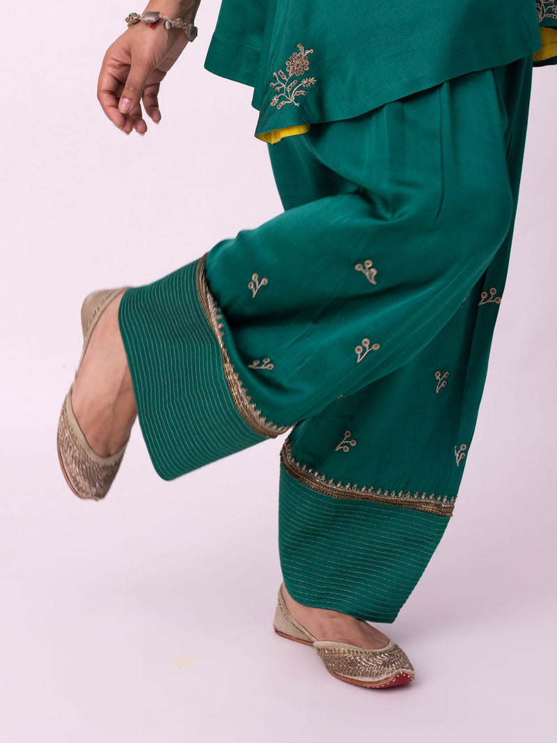 Reejh Short Kurta linen blend kurta/kurta set by Shades of India in green for women Worldwide