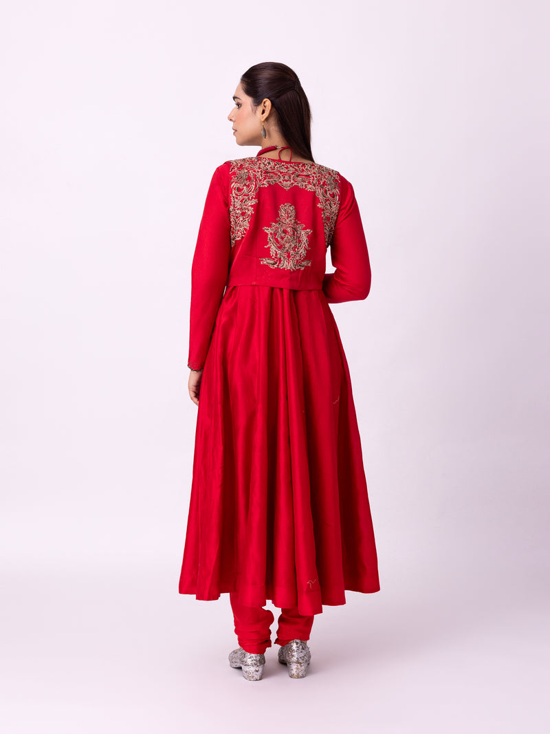 Kurpasa Kurta chanderi kurta/kurta set by Shades of India in red for women Worldwide