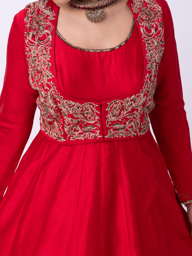 Kurpasa Kurta chanderi kurta/kurta set by Shades of India in red for women Worldwide