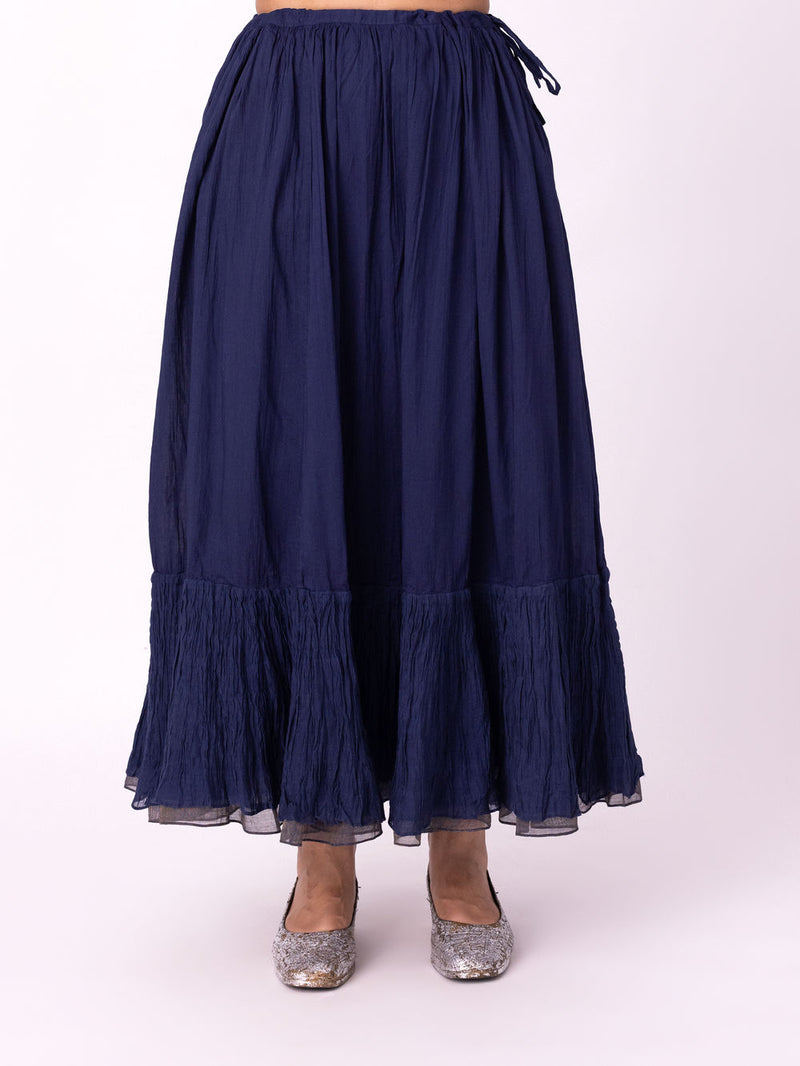 Ghaghra Skirt chanderi lehenga sets by Shades of India in blue for women Worldwide