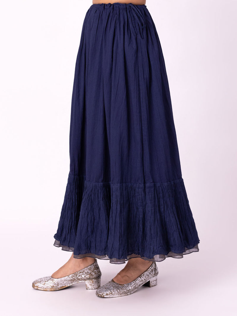 Ghaghra Skirt chanderi lehenga sets by Shades of India in blue for women Worldwide