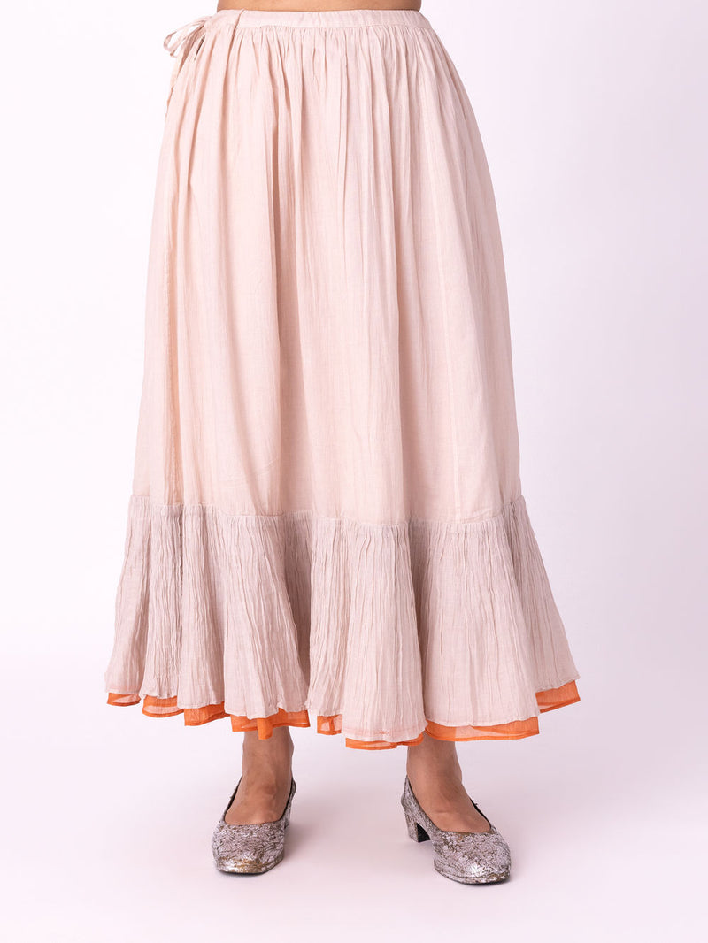 Ghagri Skirt chanderi lehenga sets by Shades of India in beige for women Worldwide