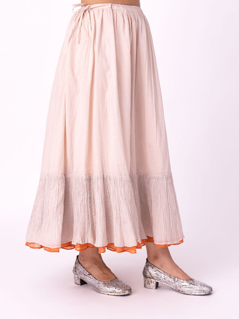 Ghagri Skirt chanderi lehenga sets by Shades of India in beige for women Worldwide