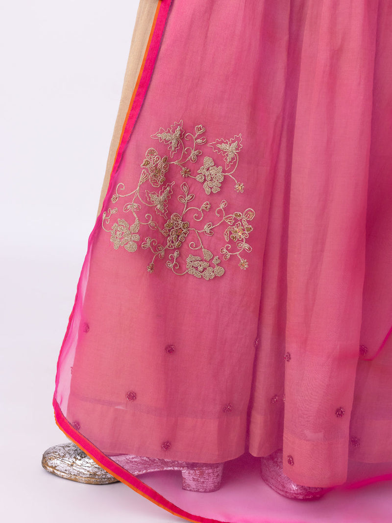 Baano Dupatta organza dupatta by Shades of India in rani pink for women Worldwide