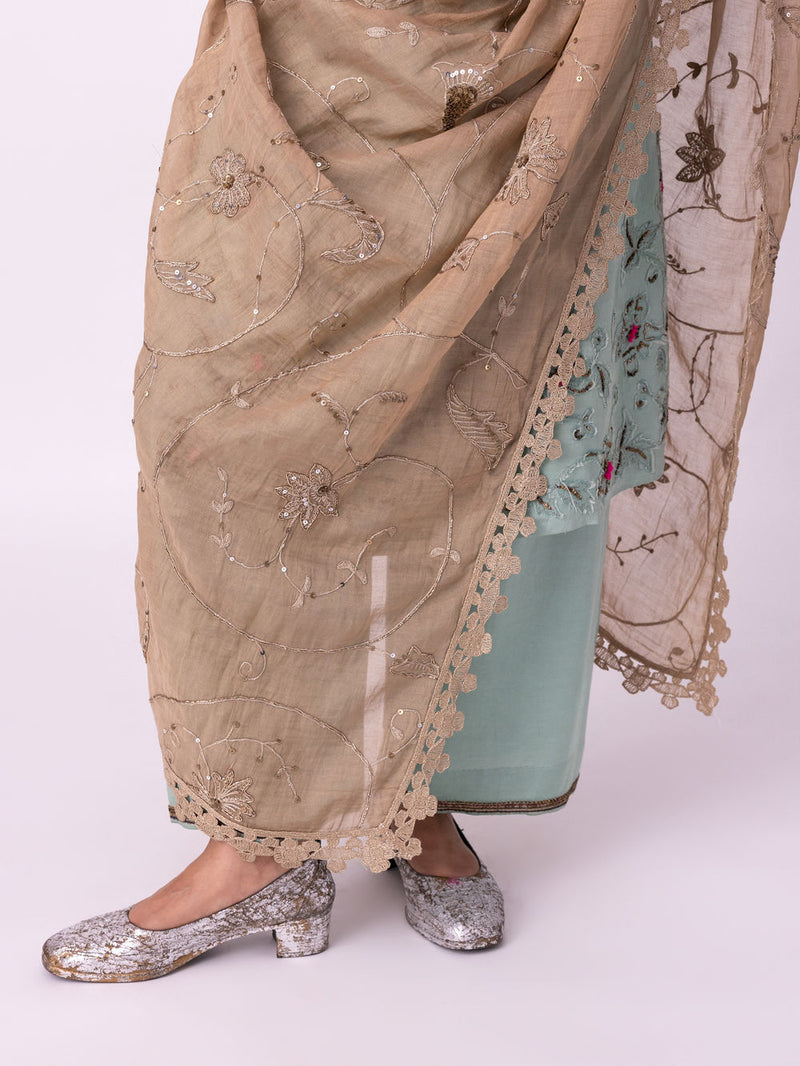 Zubi Dupatta tissue dupatta by Shades of India in grey for women Worldwide