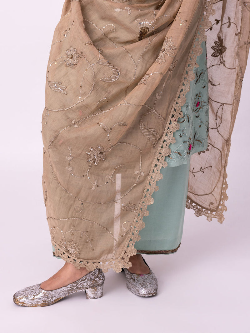 Zubi Dupatta tissue dupatta by Shades of India in grey for women Worldwide