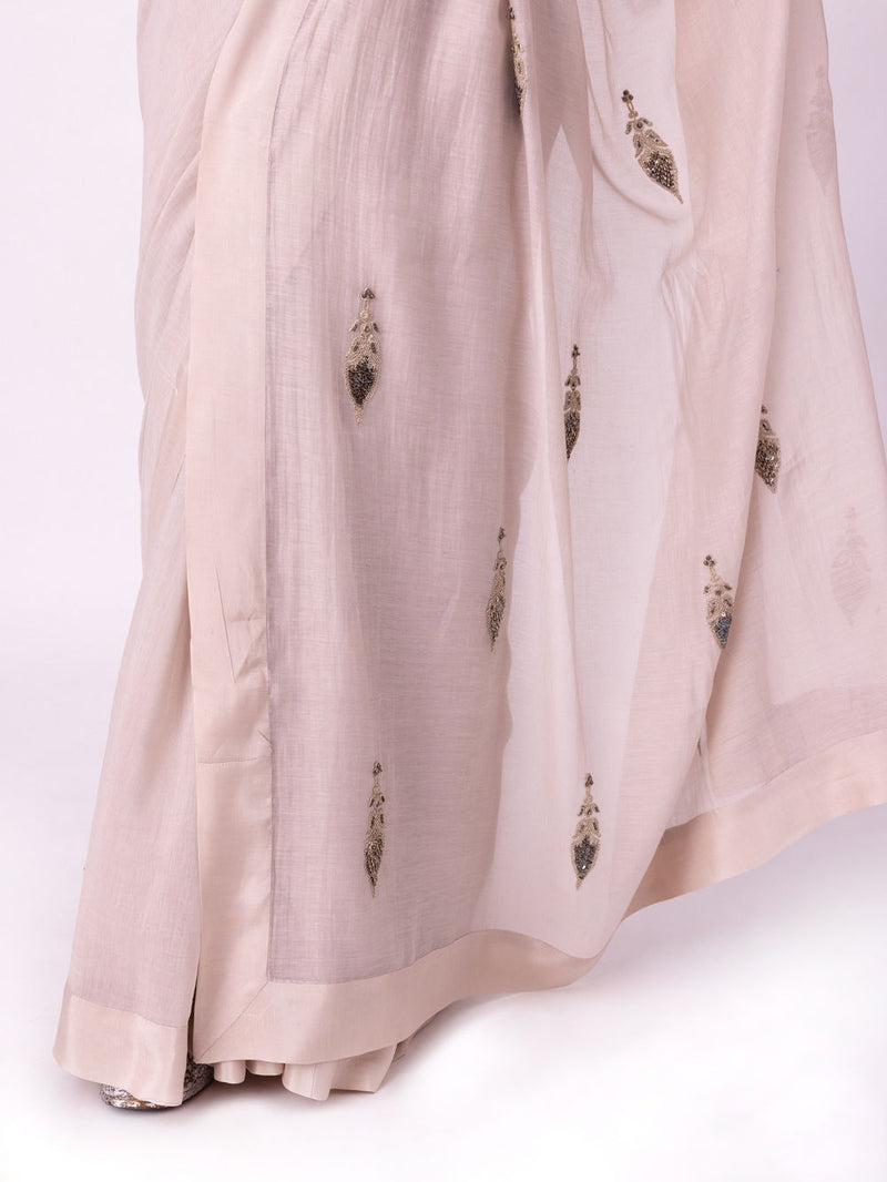 Avani Saree chanderi weave saree by Shades of India in beige for women Worldwide