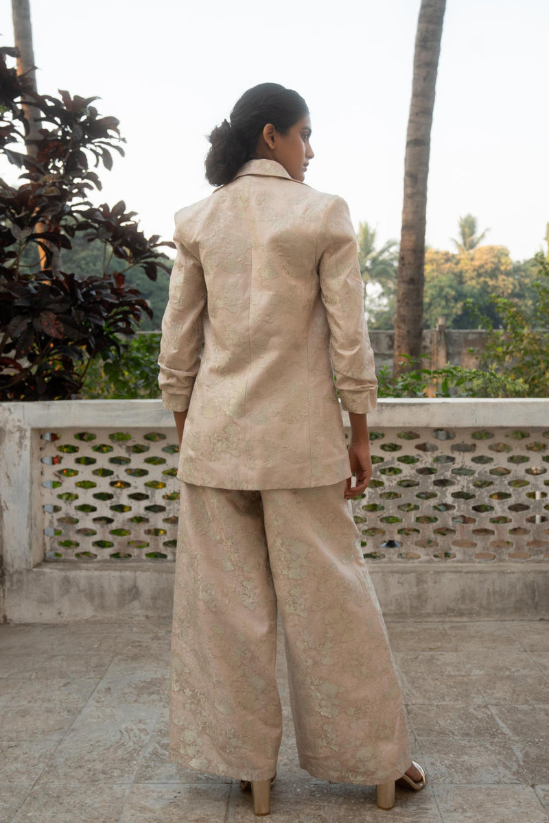 PH-3087 Blazer Pant Set-Ivory by Paulmi & Harsh in ivory color for women Worldwide
