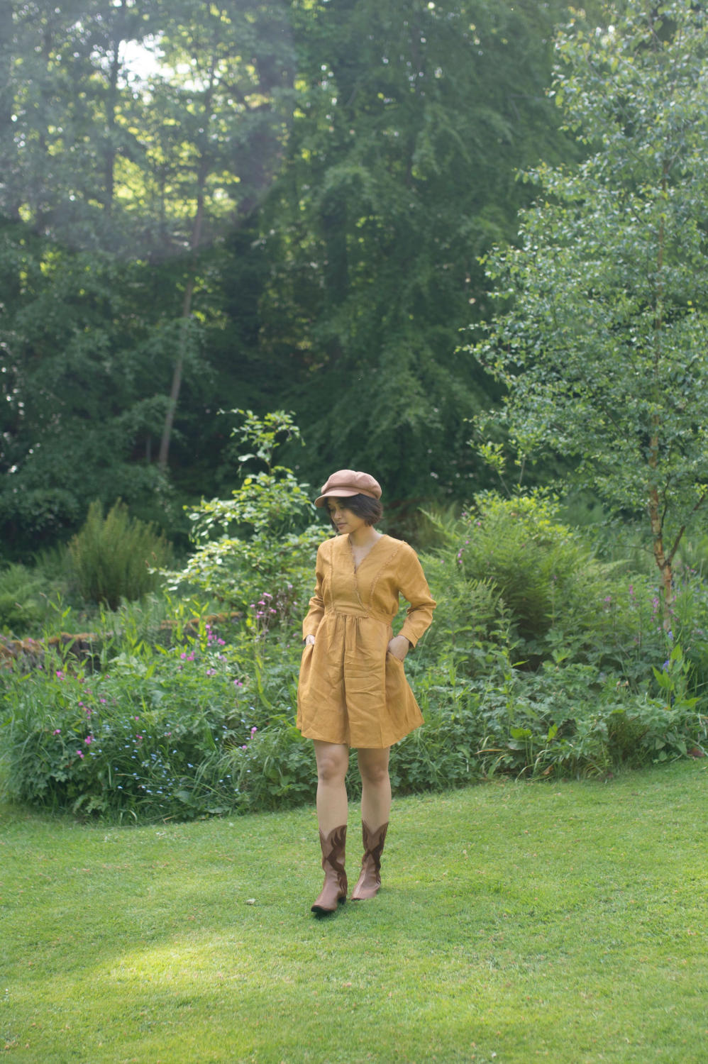 Hawai Shift Dress-Mustard Yellow