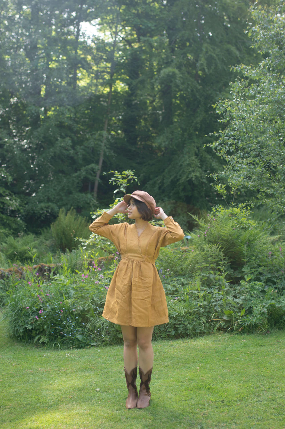 Hawai Shift Dress-Mustard Yellow