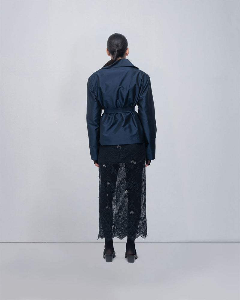 Zelie Jacket viscose jacket/overlay by Leh Studios in blue for women Worldwide