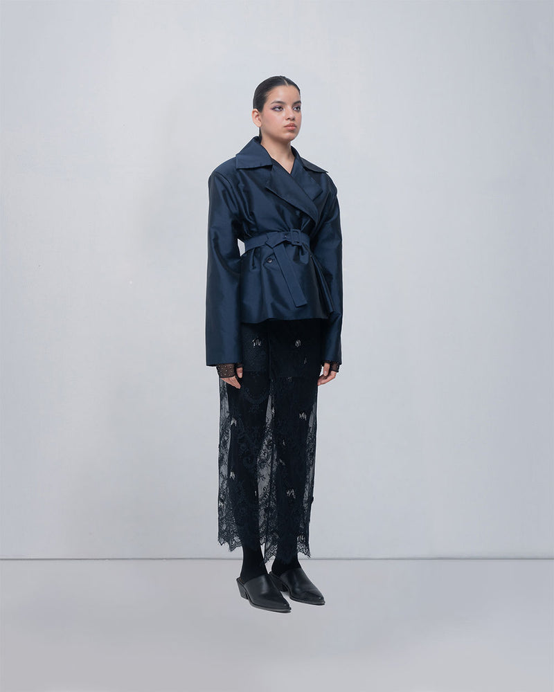 Zelie Jacket viscose jacket/overlay by Leh Studios in blue for women Worldwide