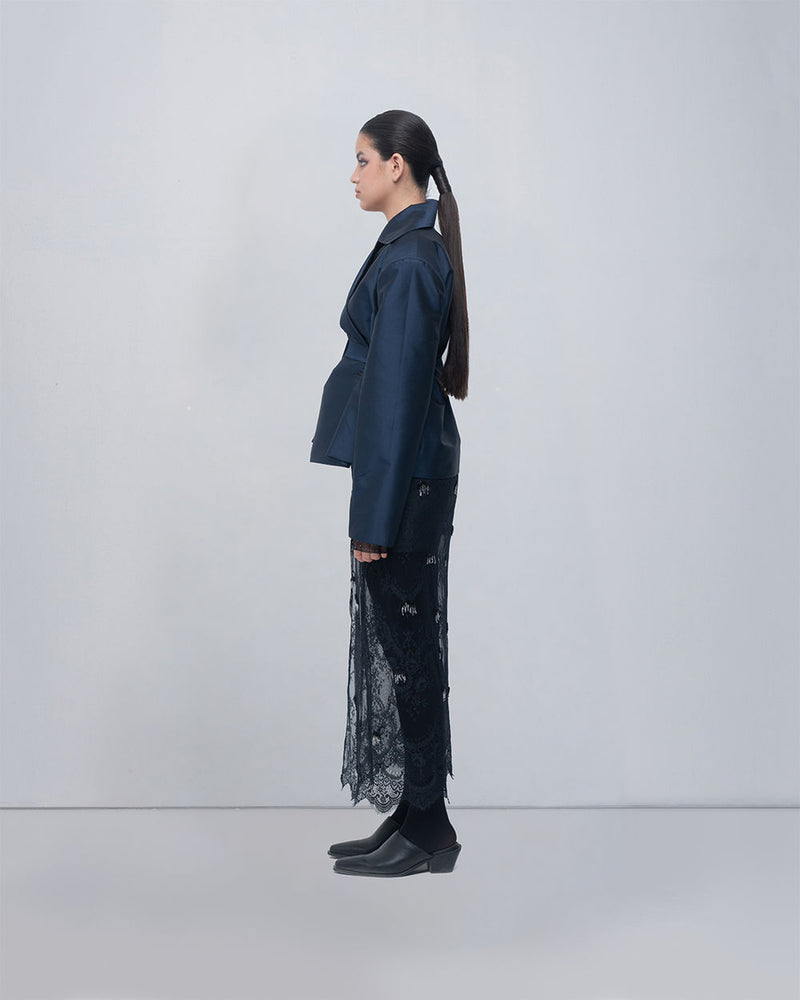 Zelie Jacket viscose jacket/overlay by Leh Studios in blue for women Worldwide