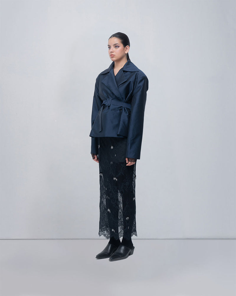 Zelie Jacket viscose jacket/overlay by Leh Studios in blue for women Worldwide
