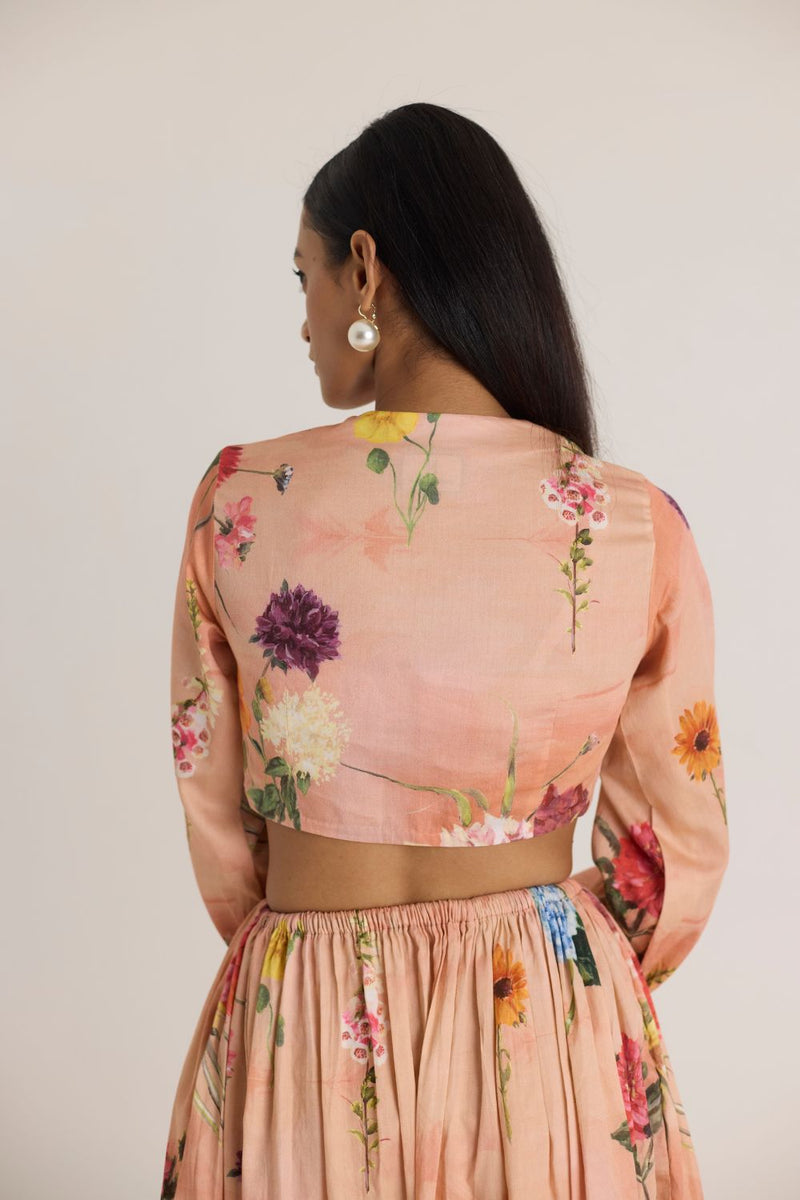 BUTTERCUP BOTH SIDE CUT DRESS satin by Yam in peach color for women Worldwide