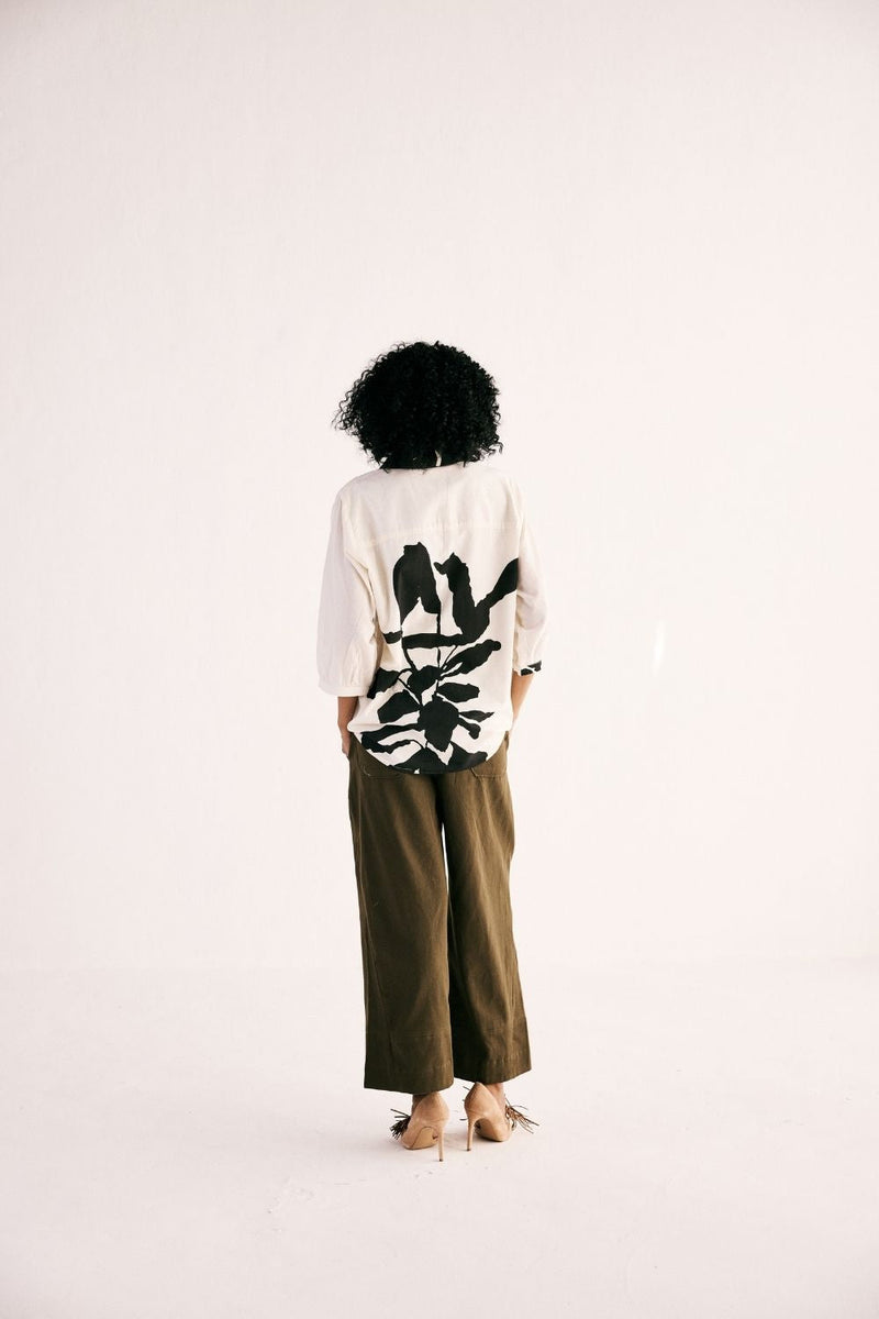 OLIVE TROUSERS twill by Khara Kapas in green for women Worldwide