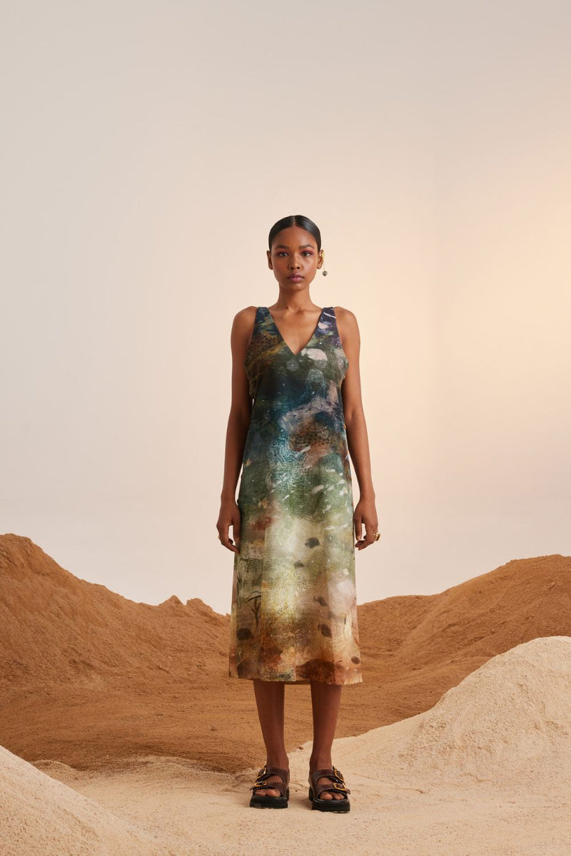 Zen Dress-Underwater rayon Dress by CORD for women Worldwide