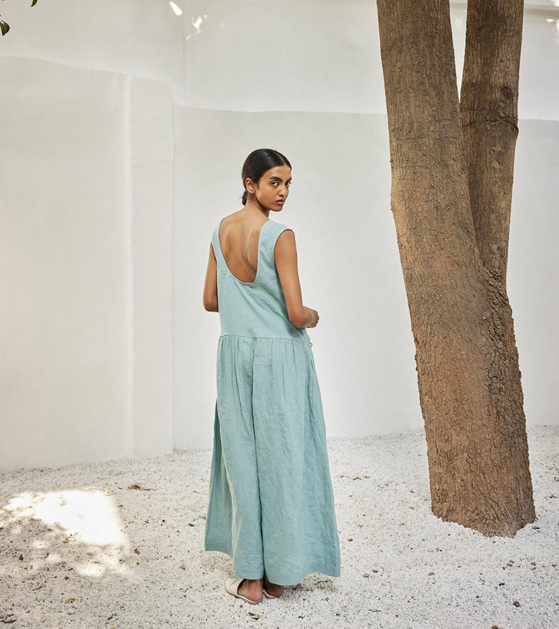 Morning sky jumpsuit Dress by Khara Kapas in blue for women Worldwide