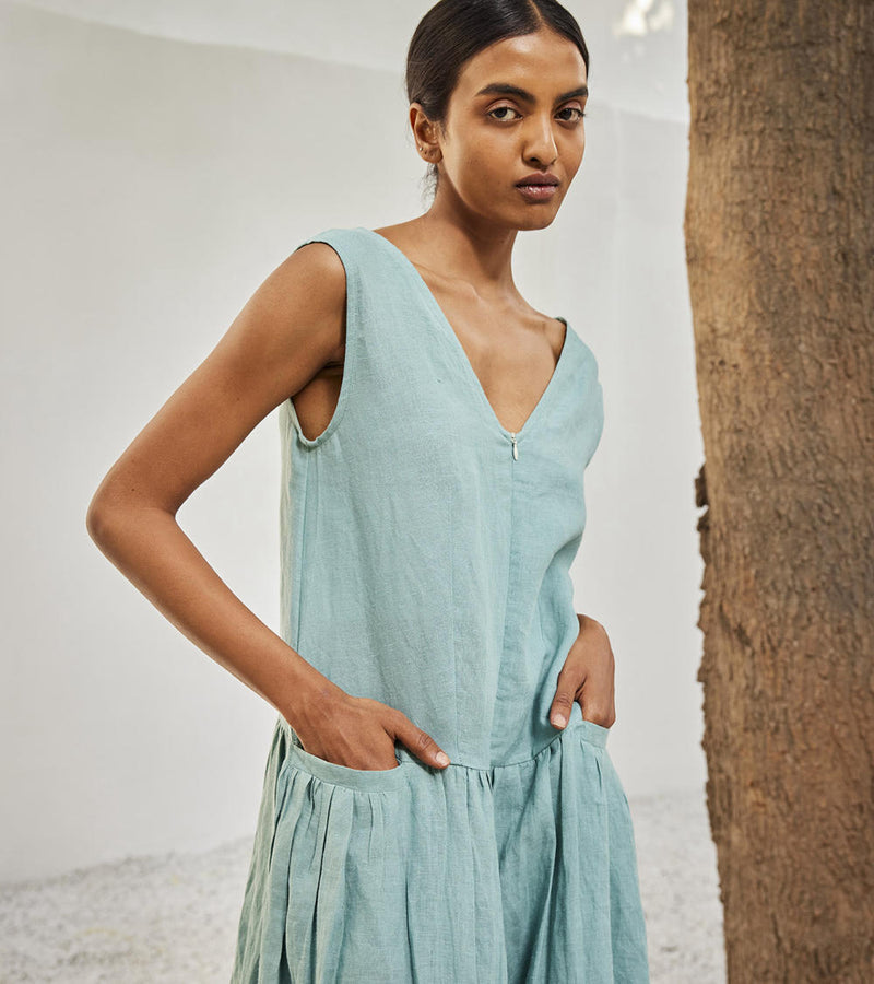 Morning sky jumpsuit Dress by Khara Kapas in blue for women Worldwide