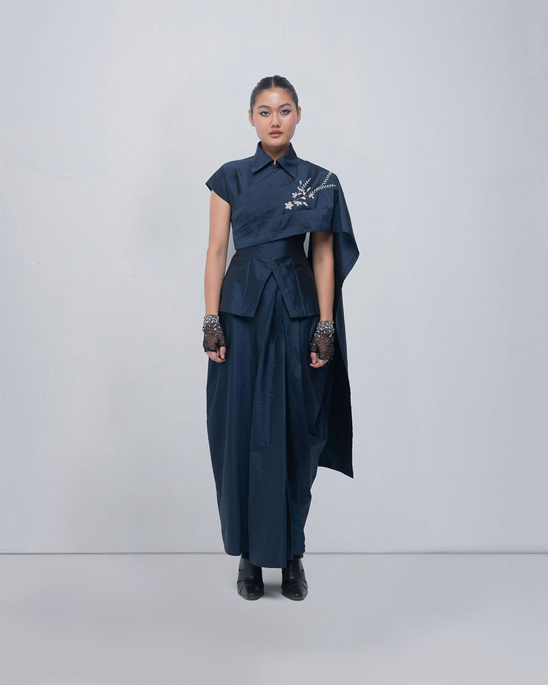 Fiona Top viscose top/shirt by Leh Studios in blue for women Worldwide
