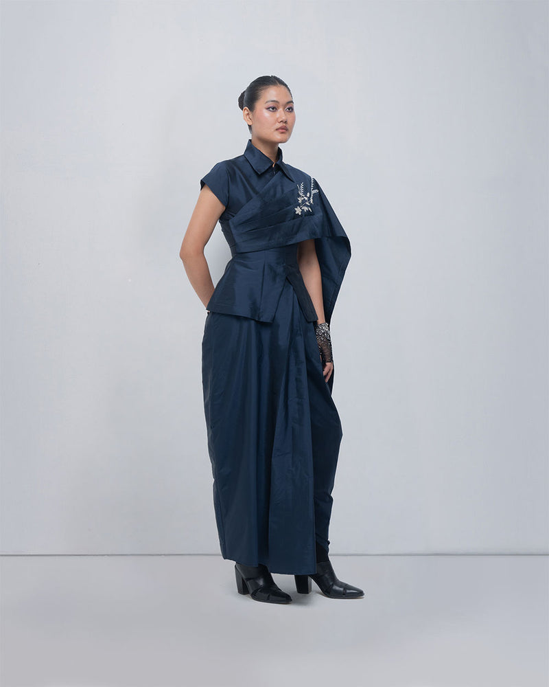 Fiona Top viscose top/shirt by Leh Studios in blue for women Worldwide