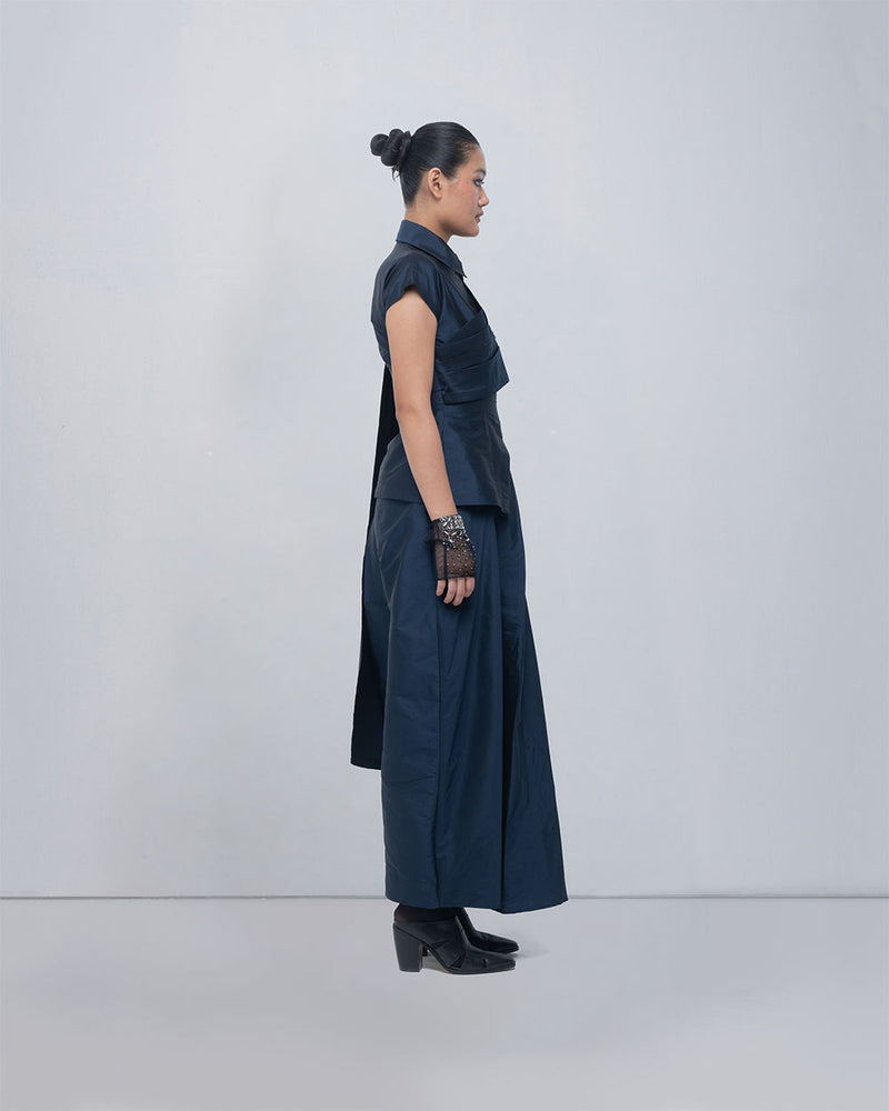 Fiona Top viscose top/shirt by Leh Studios in blue for women Worldwide