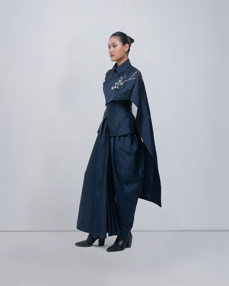 Fiona Top viscose top/shirt by Leh Studios in blue for women Worldwide