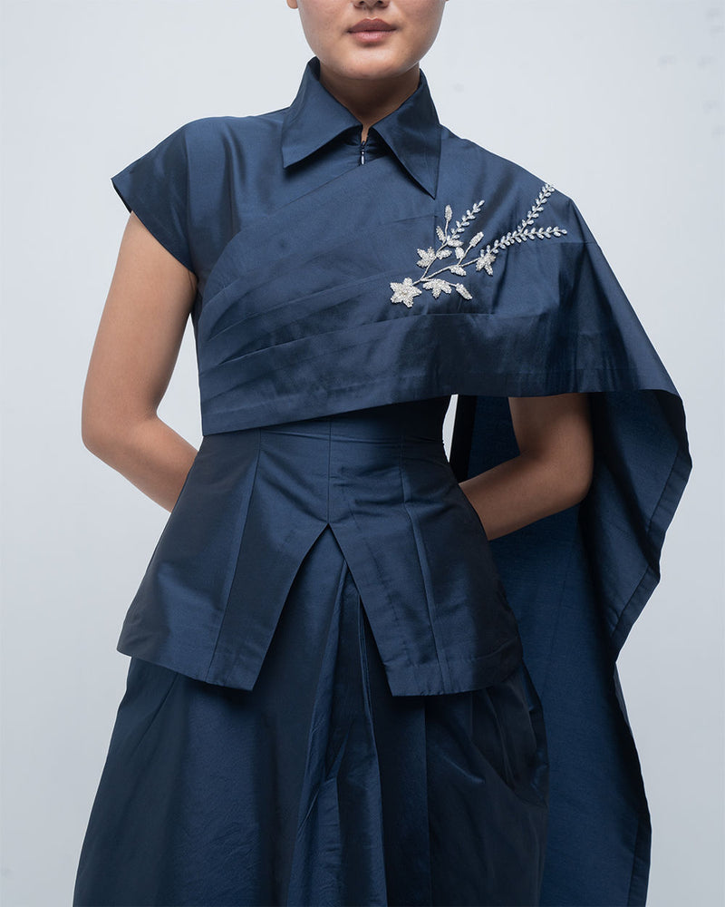 Fiona Top viscose top/shirt by Leh Studios in blue for women Worldwide