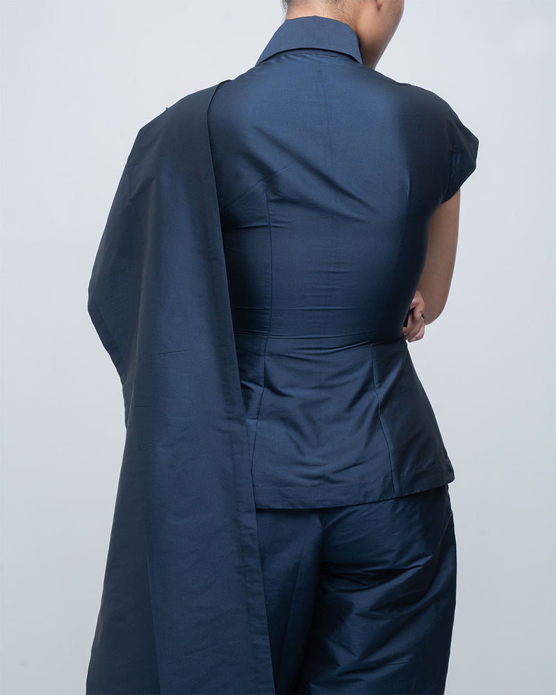 Fiona Top viscose top/shirt by Leh Studios in blue for women Worldwide