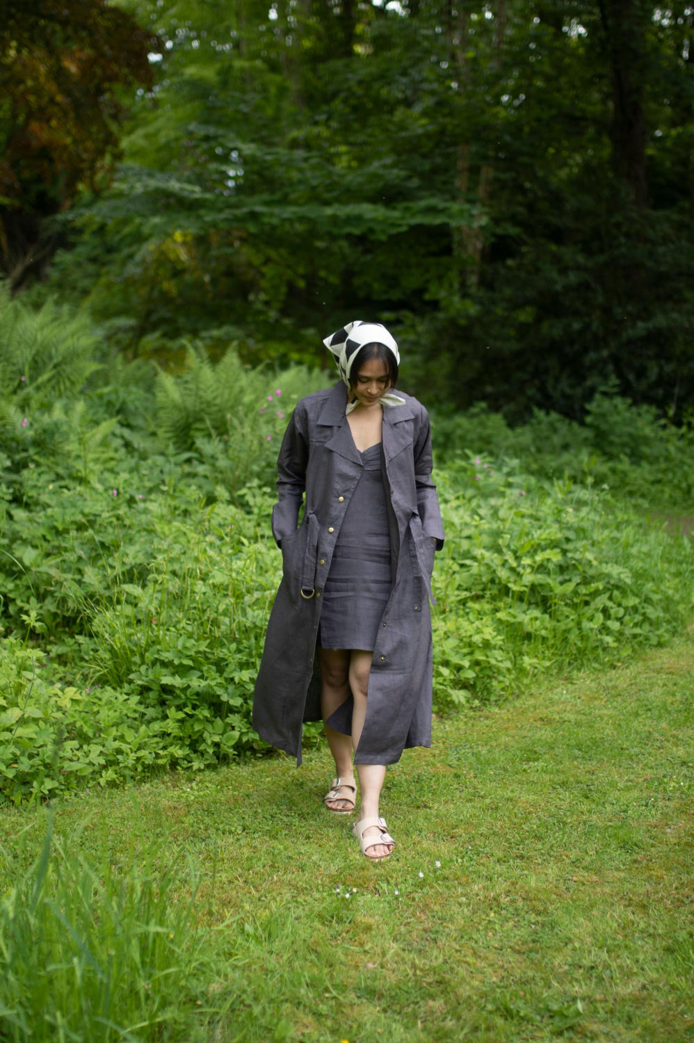 Summer Trench Coat-Charcoal