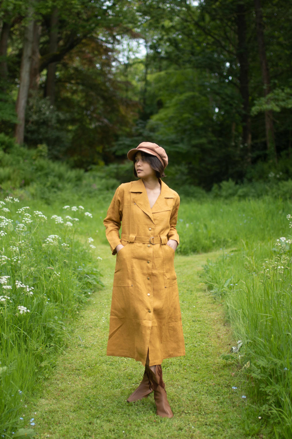 Summer Trench Coat-Mustard