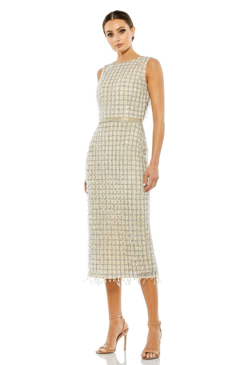 MD-5471 Embroidered Midi Dress-Beige by Mac Duggal in beige color for women Worldwide