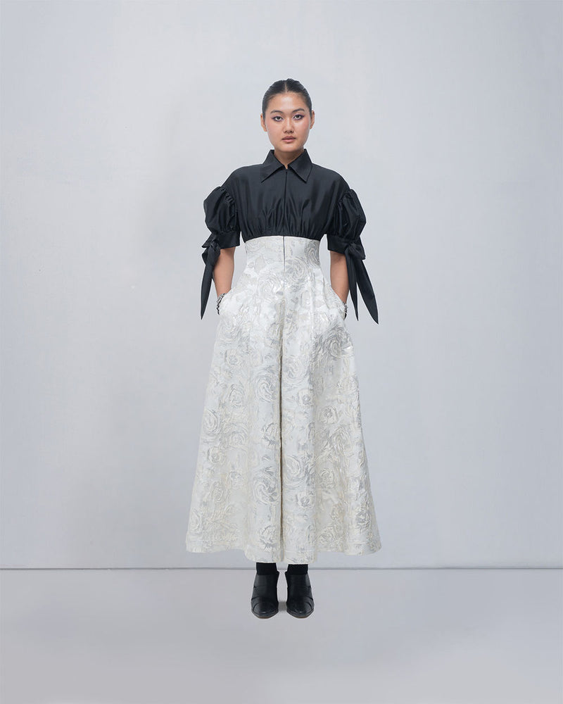 Ceren Dress viscose by Leh Studios in black, ivory for women Worldwide