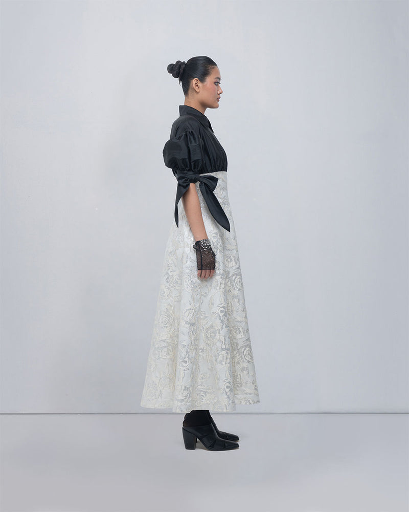 Ceren Dress viscose by Leh Studios in black, ivory for women Worldwide