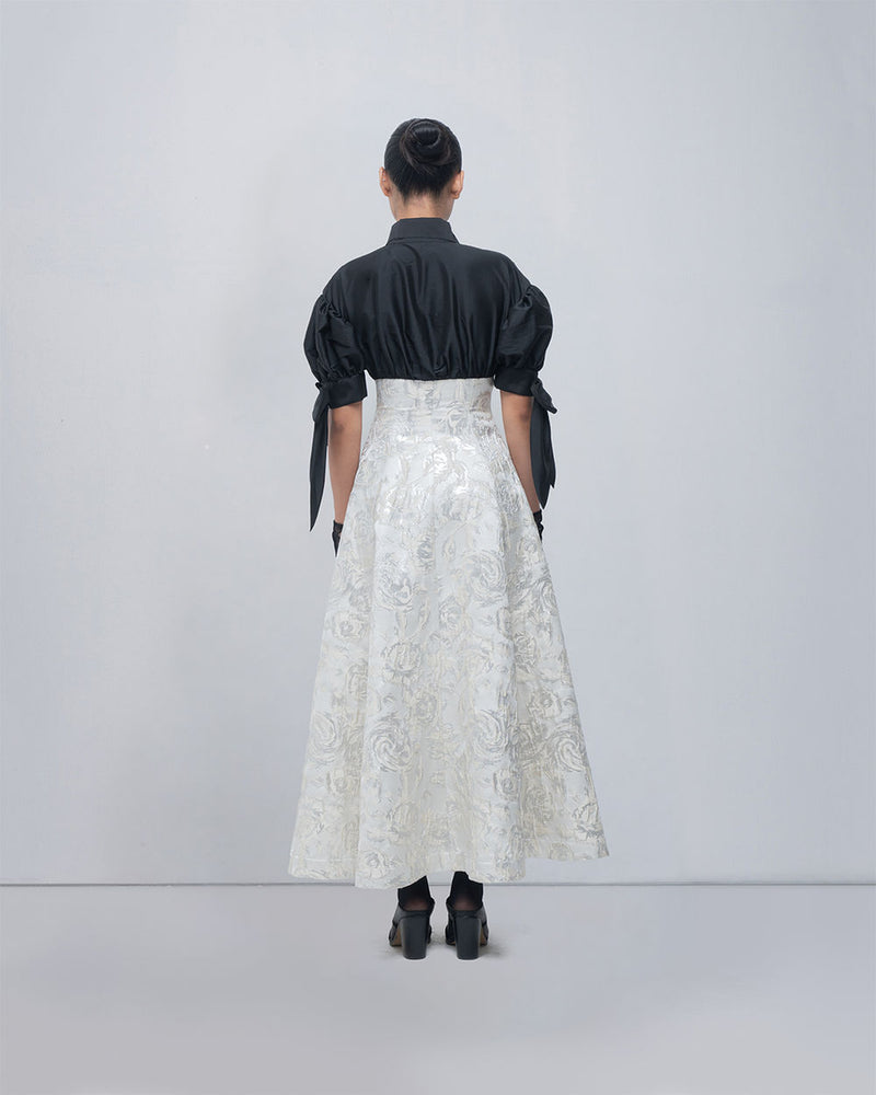 Ceren Dress viscose by Leh Studios in black, ivory for women Worldwide
