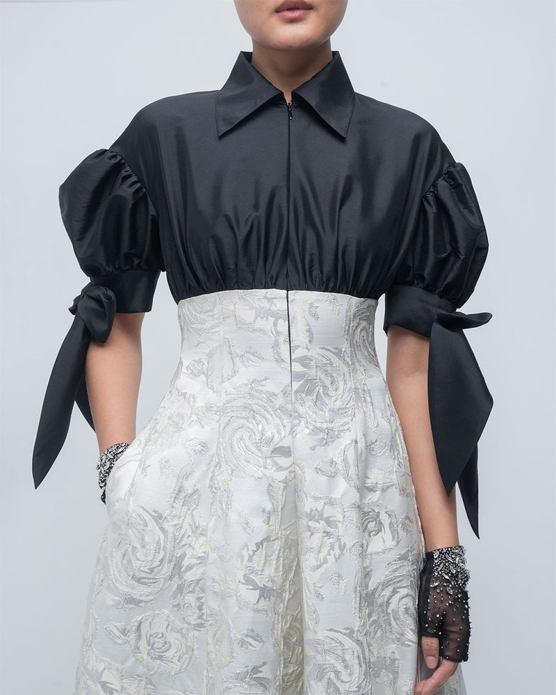 Ceren Dress viscose by Leh Studios in black, ivory for women Worldwide