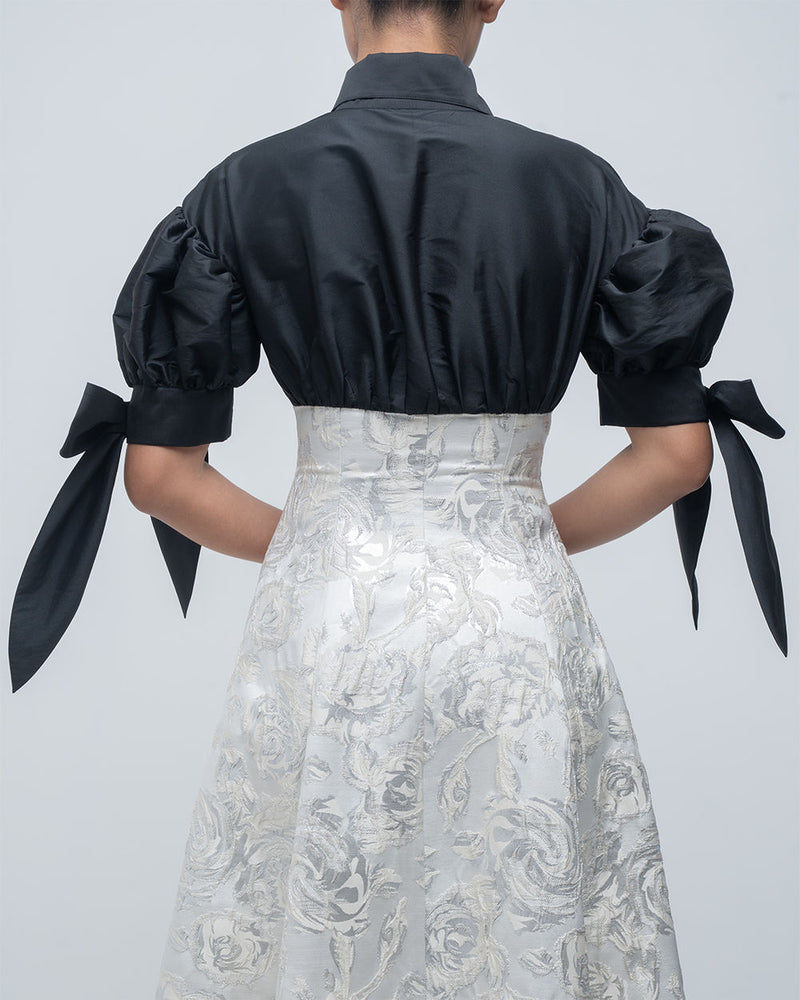 Ceren Dress viscose by Leh Studios in black, ivory for women Worldwide