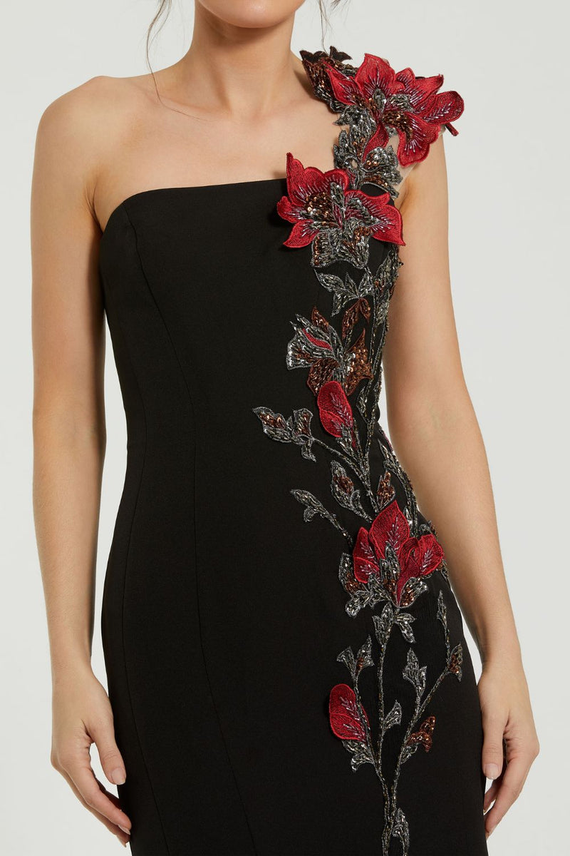 11779-Off The Shoulder Embroidered Mermaid Gown by Mac Duggal in black color for women Worldwide