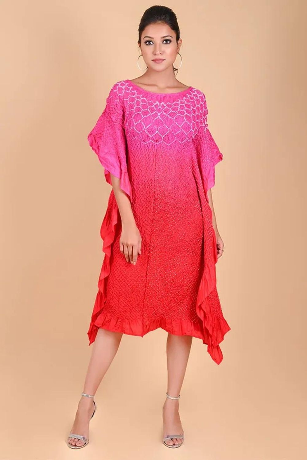 SUNFLOWER KAFTAN-PINK RED SHADED