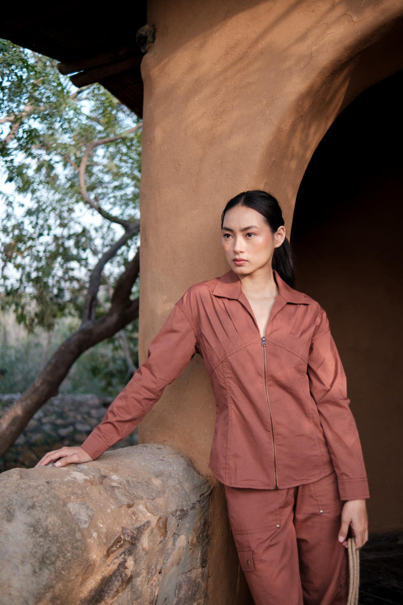Arizona Shirt-Copper cotton by The Terra Tribe for women Worldwide