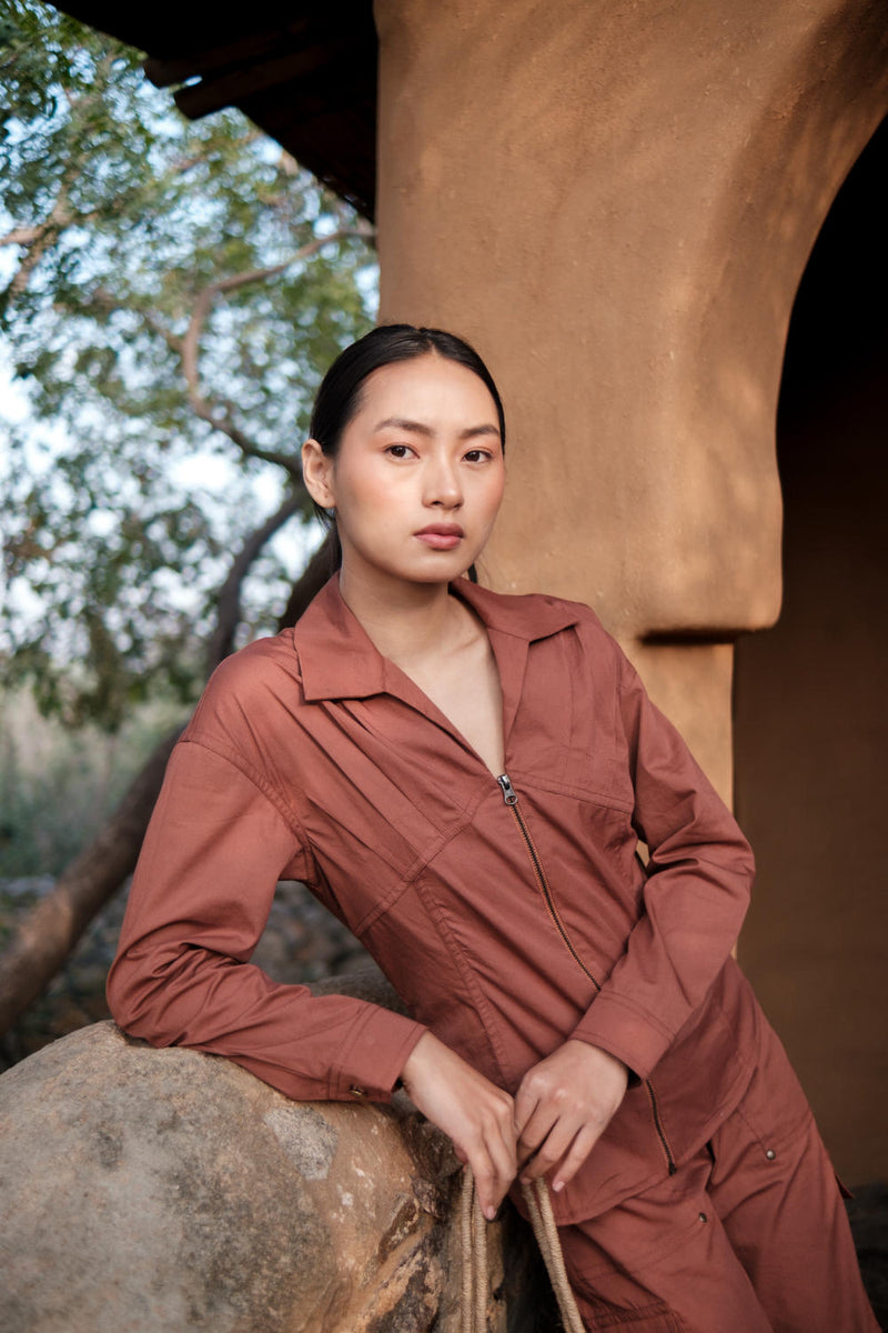 Arizona Shirt-Copper cotton by The Terra Tribe for women Worldwide