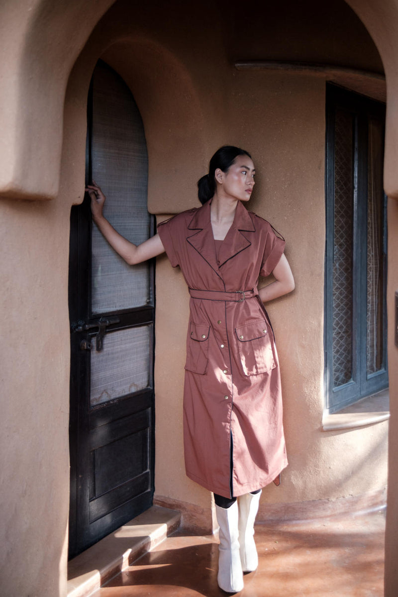 Harajuku Trench-Copper cotton by The Terra Tribe for women Worldwide