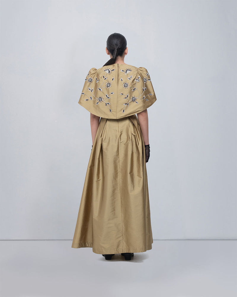 Flavia Dress viscose by Leh Studios in golden for women Worldwide