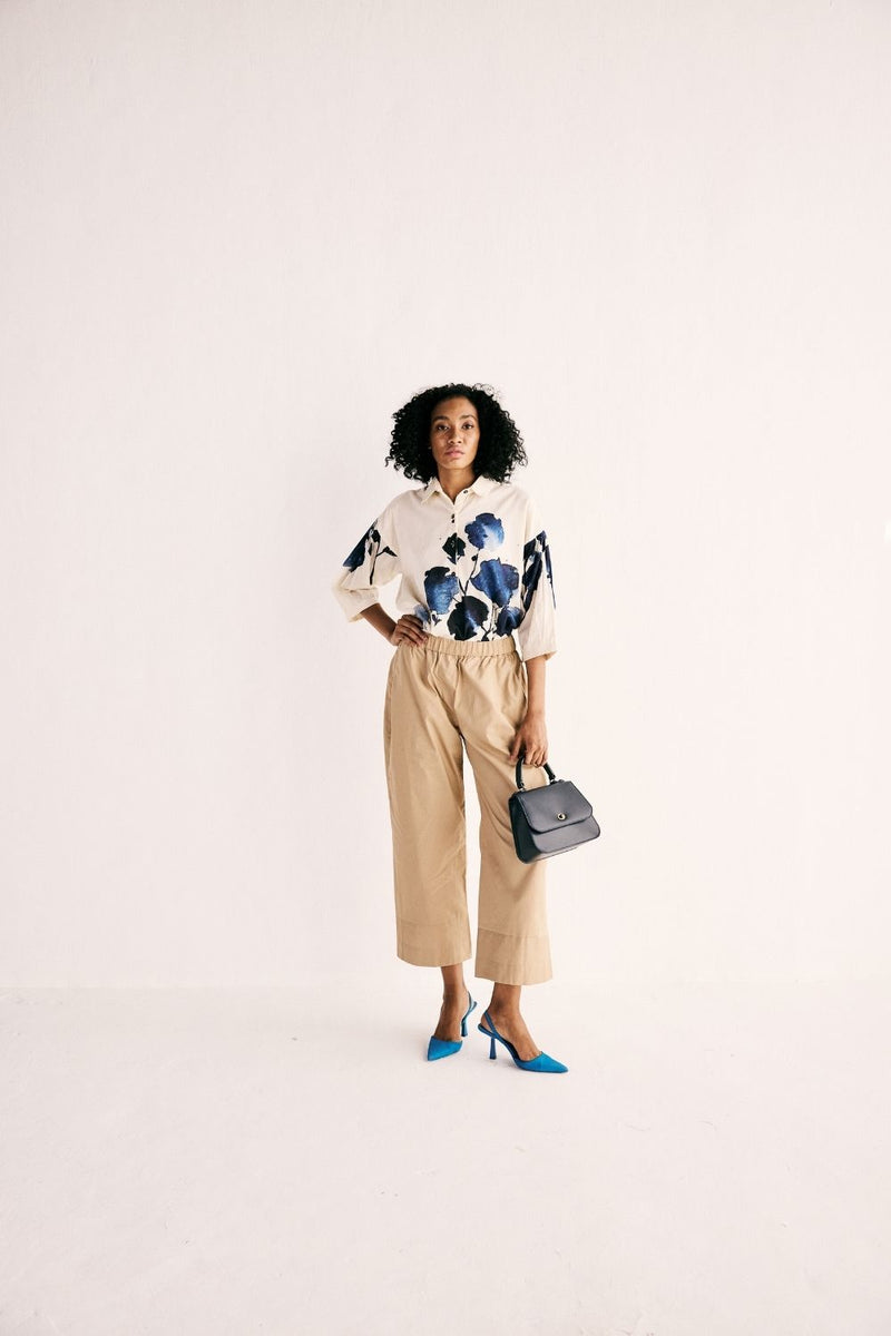 SAND TROUSERS oxford by Khara Kapas in beige for women Worldwide