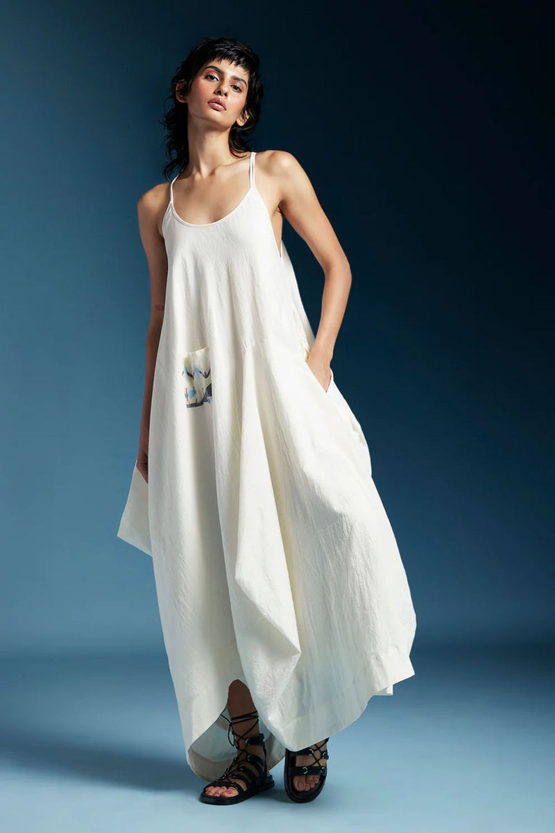 Amanda Dress-White cotton by Chola in white color for women Worldwide