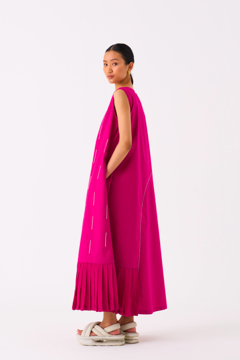 RAINDROP DRESS-FUSCHIA